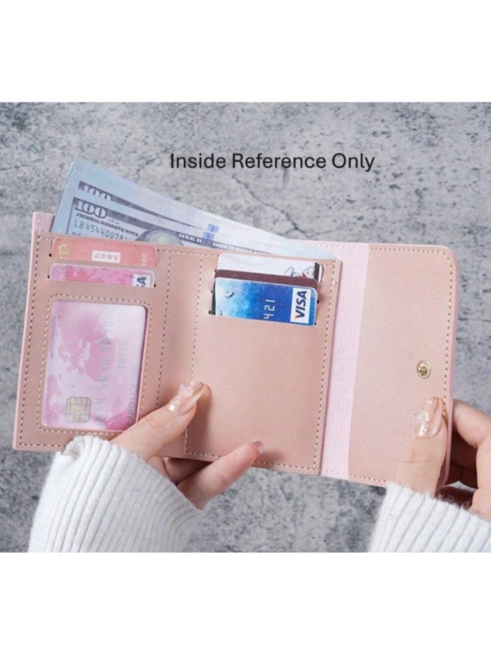 Hello Kitty Red Bifold Wallet Slim PU Leather Card Holder, Cute Compact - Picture 2 of 2
